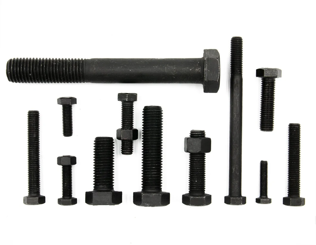 Fastener Carbon Steel DIN933 DIN931 Hex Bolt with Nut and Washer Full Thread Half Thread Zinc Plated/Black Color /Grade 8.8 Bolt/Grade 4.8 Bolt